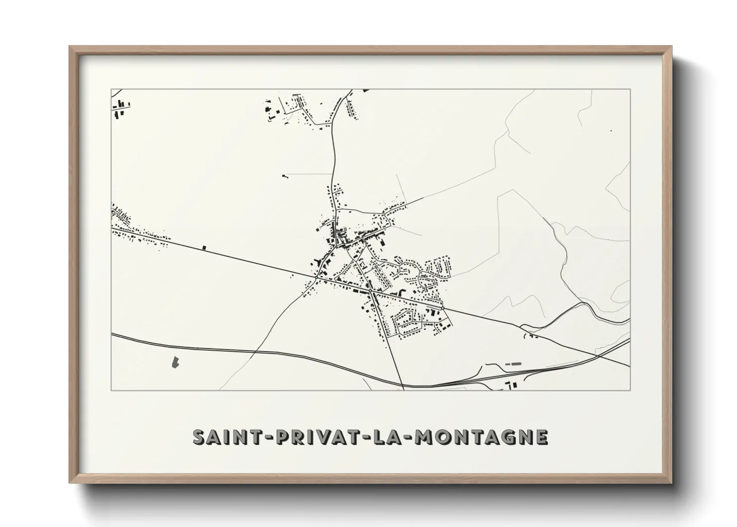 Une affiche de carte sur Saint-Privat-la-Montagne