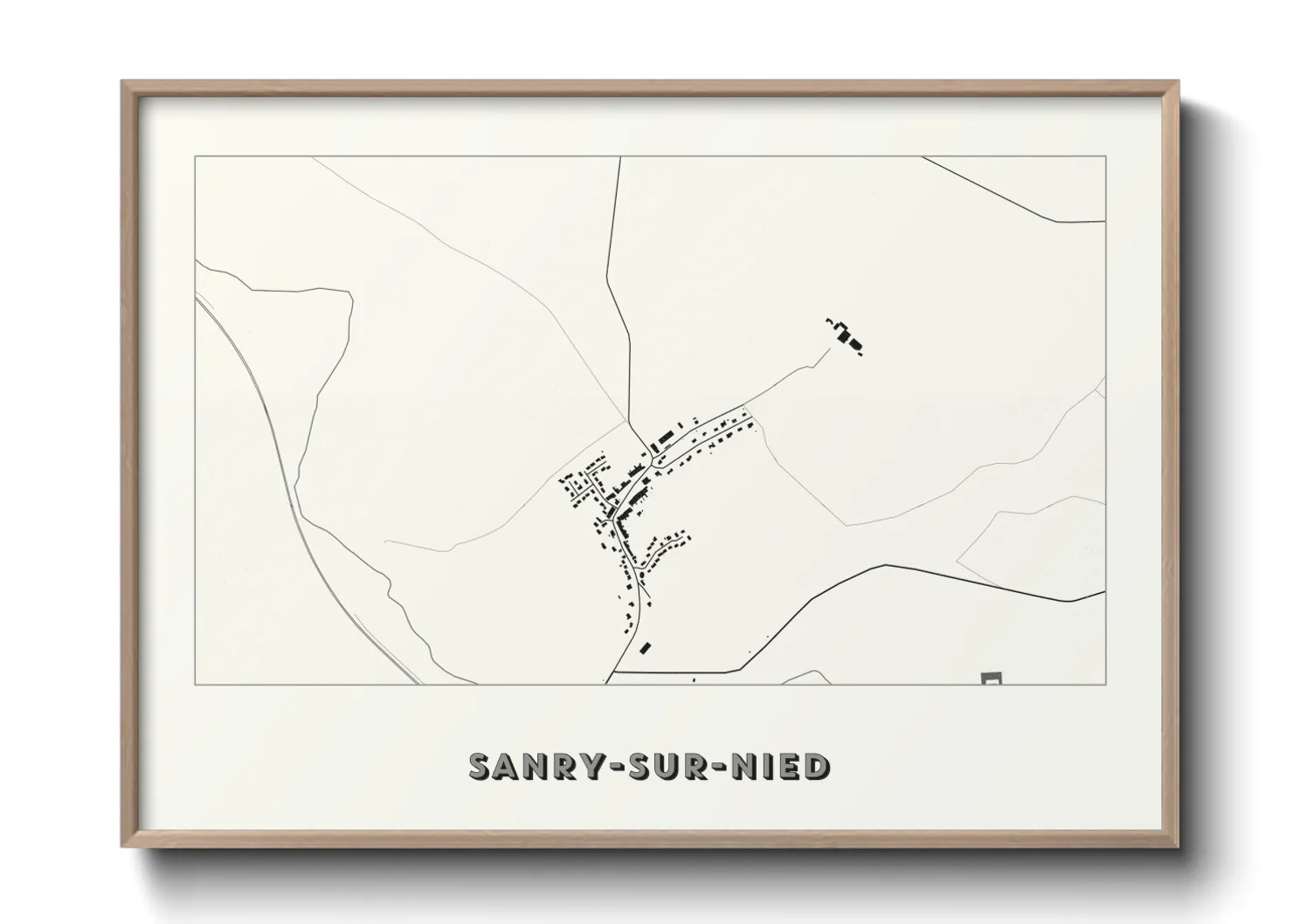 Une affiche de carte sur Sanry-sur-Nied