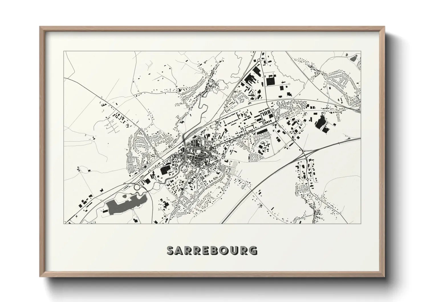 Une affiche de carte sur Sarrebourg