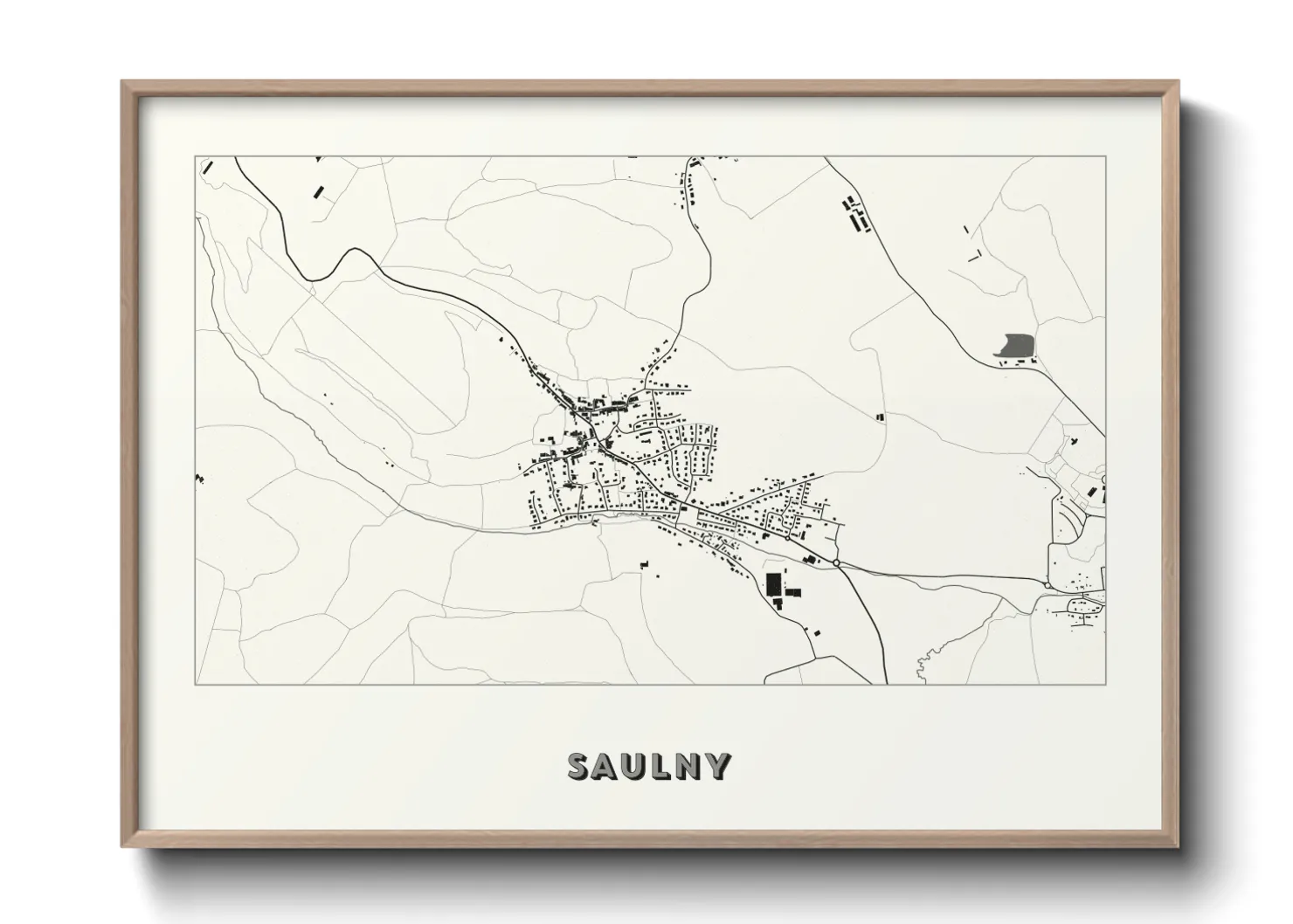 Une affiche de carte sur Saulny