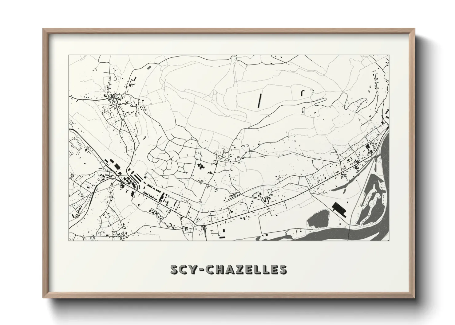 Une affiche de carte sur Scy-Chazelles