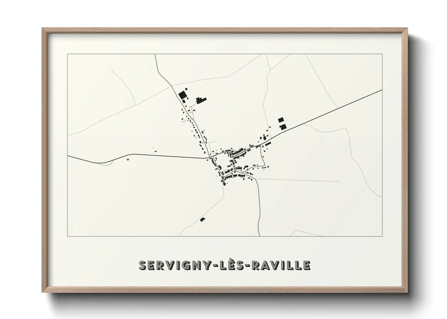 Une affiche de carte sur Servigny-lès-Raville