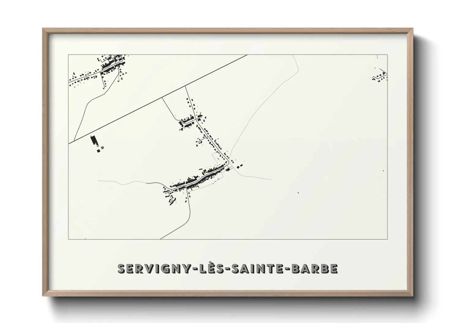 Une affiche de carte sur Servigny-lès-Sainte-Barbe