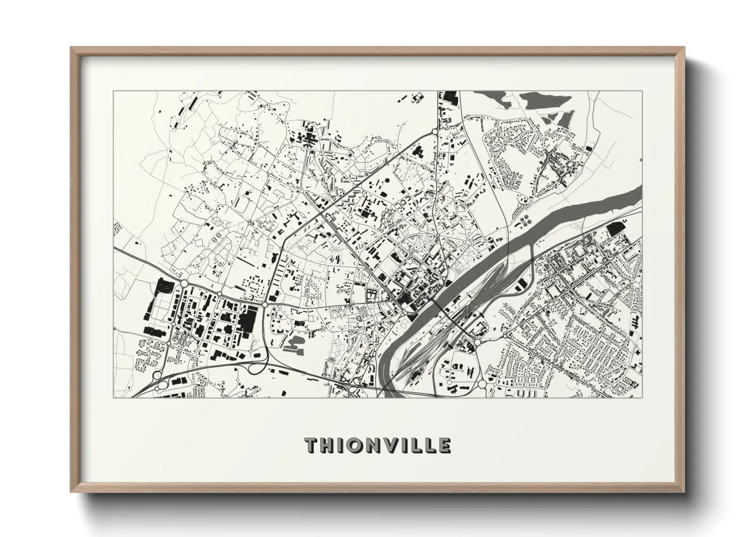 Une affiche de carte sur Thionville