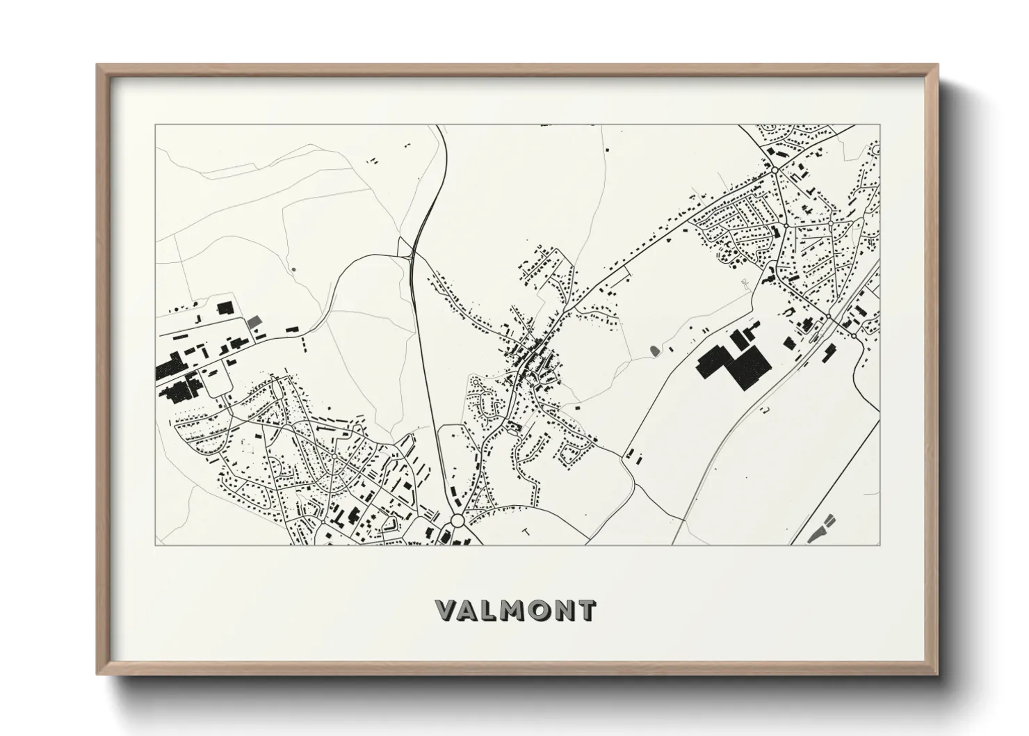 Une affiche de carte sur Valmont