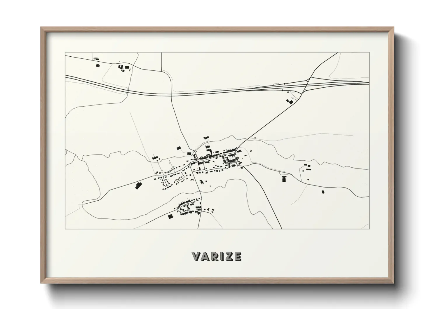 Une affiche de carte sur Varize