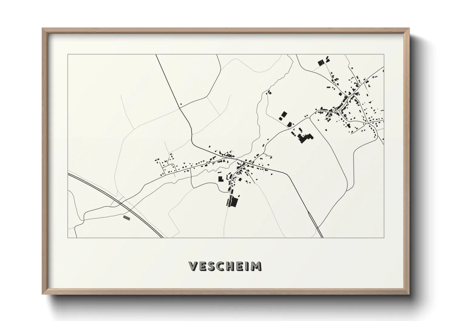 Une affiche de carte sur Vescheim