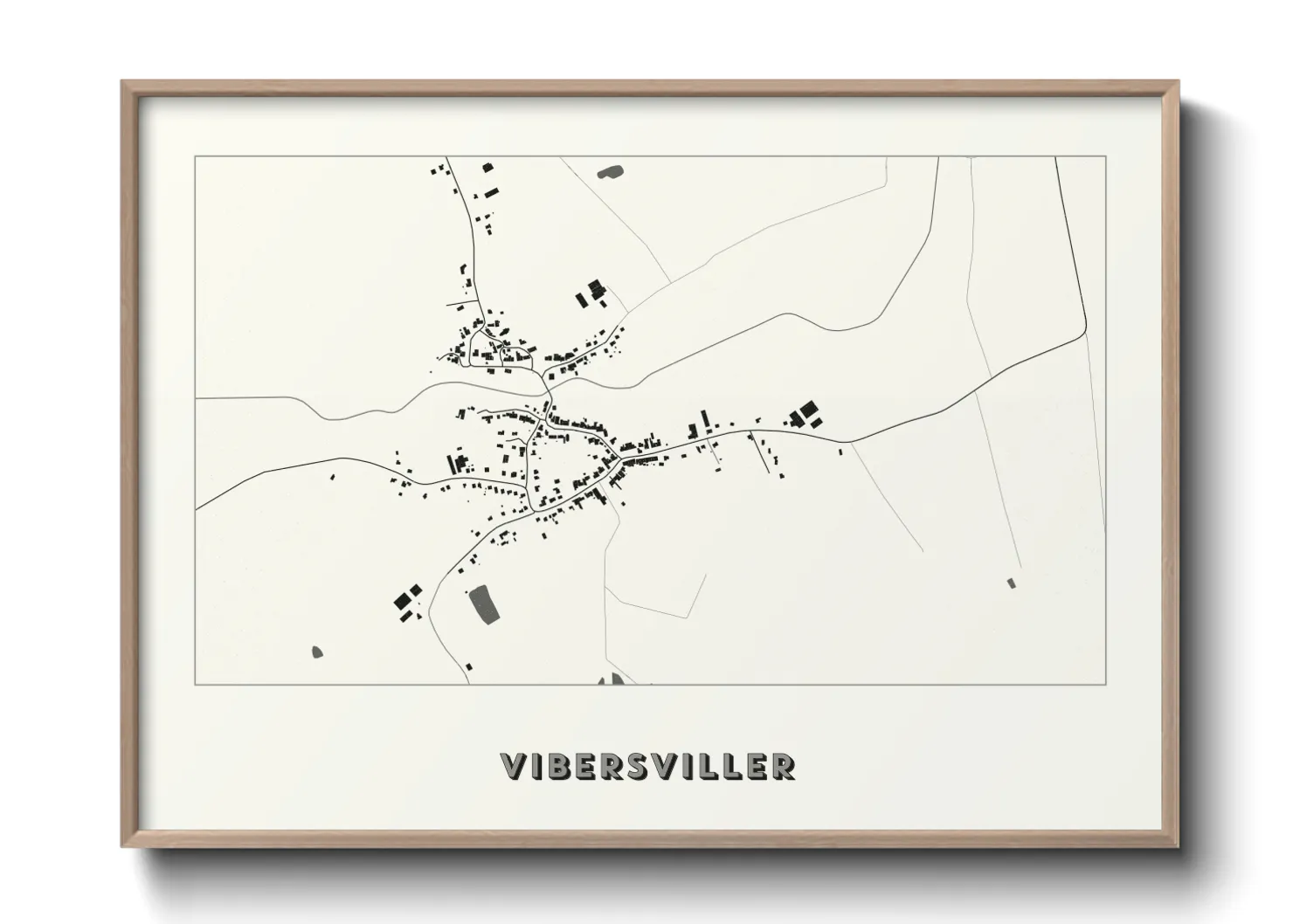 Une affiche de carte sur Vibersviller
