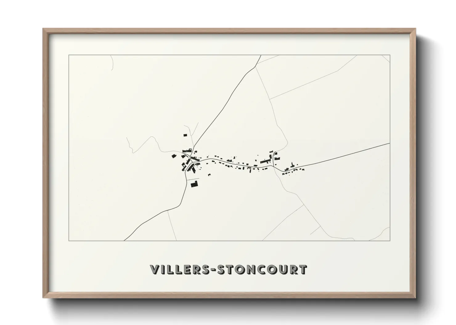 Une affiche de carte sur Villers-Stoncourt