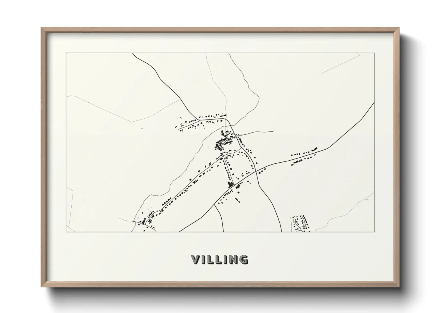 Une affiche de carte sur Villing