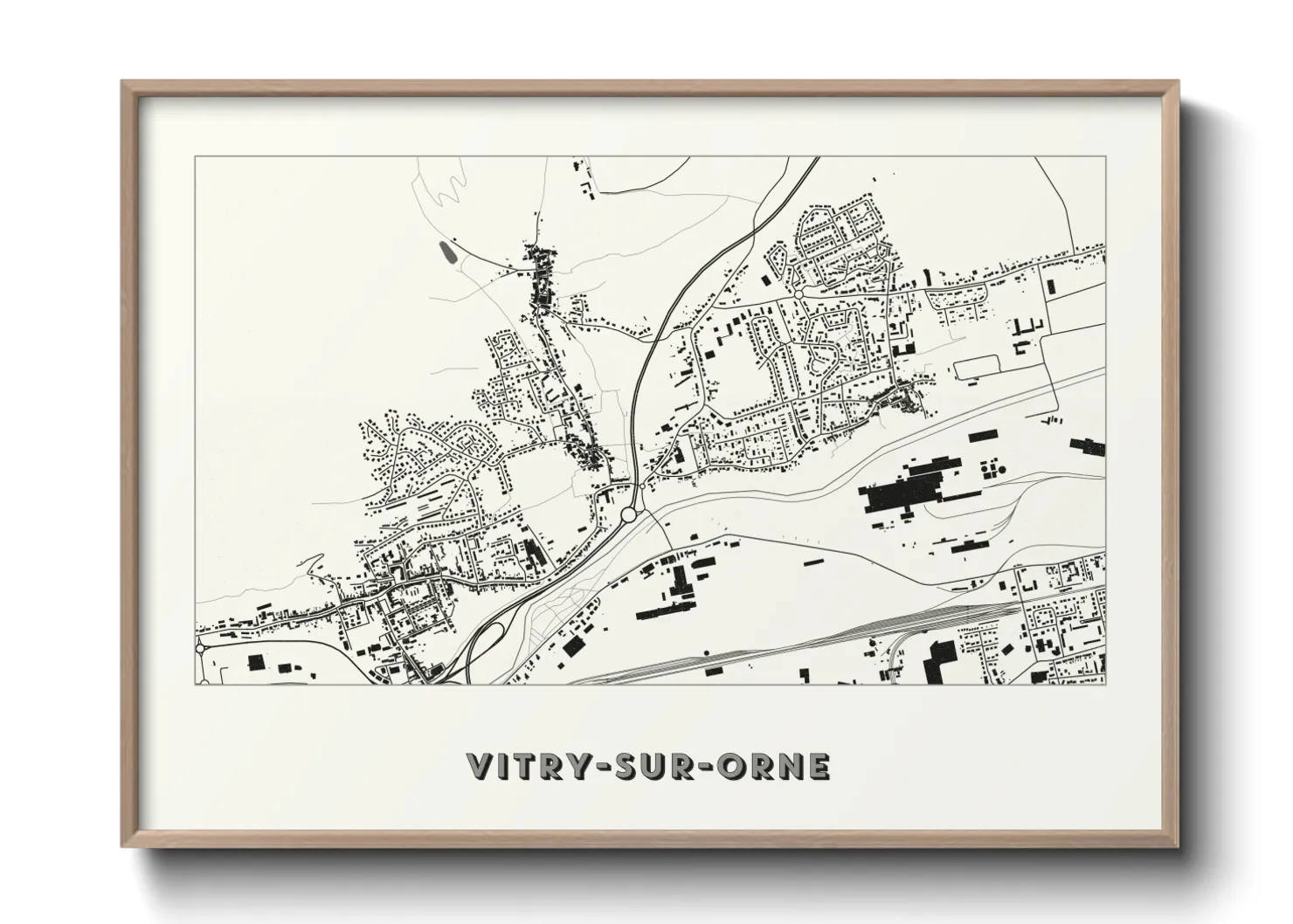 Une affiche de carte sur Vitry-sur-Orne