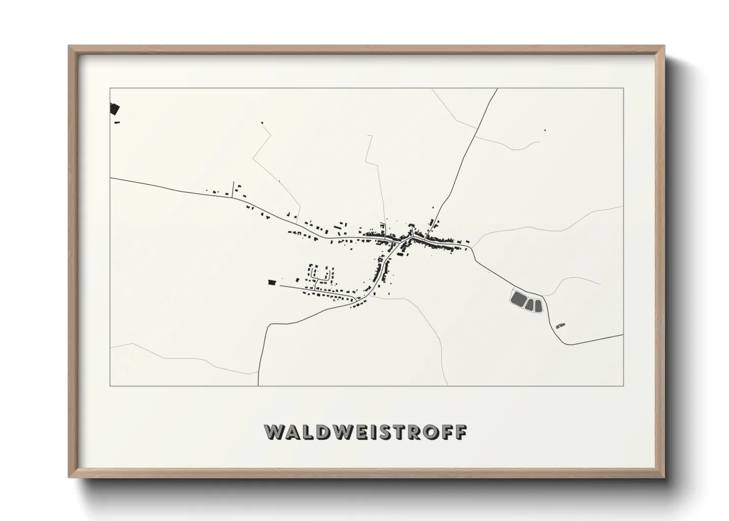 Une affiche de carte sur Waldweistroff
