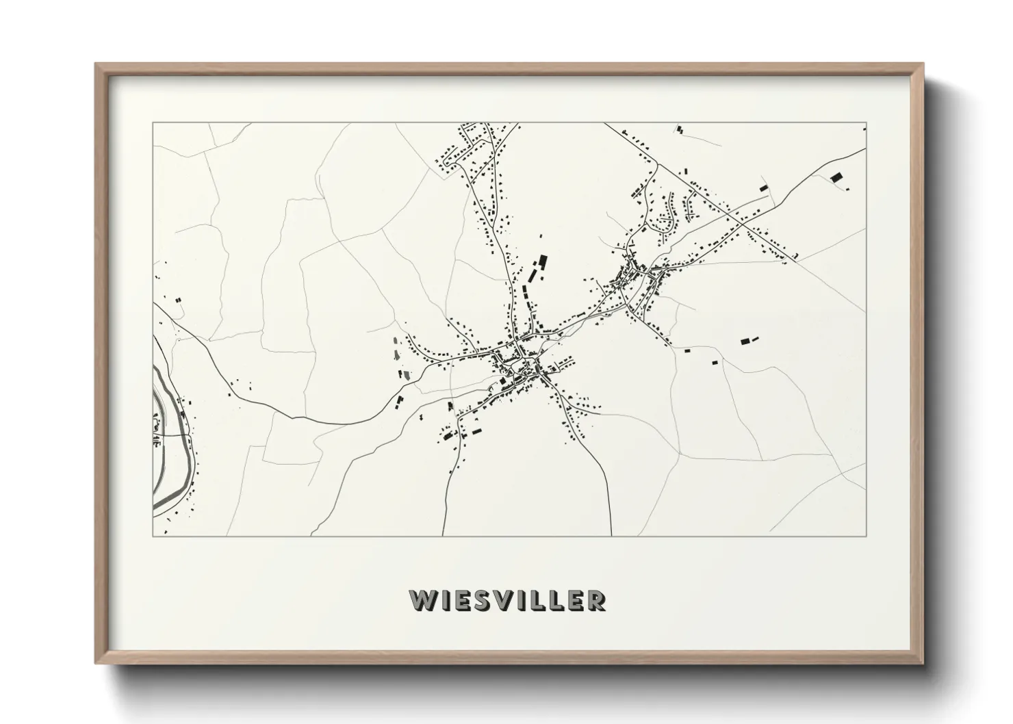 Une affiche de carte sur Wiesviller