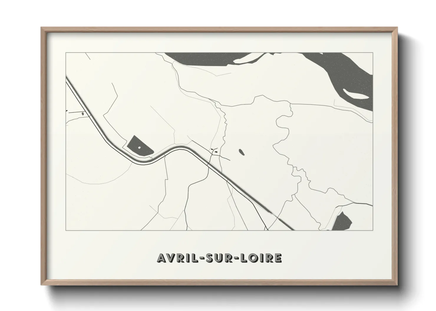 Une affiche de carte sur Avril-sur-Loire