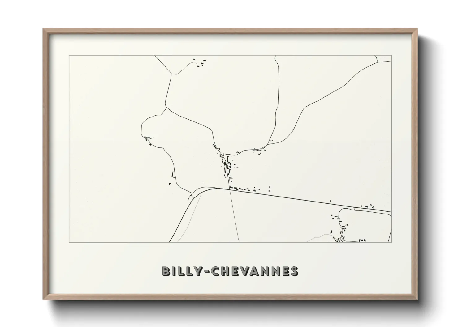 Une affiche de carte sur Billy-Chevannes