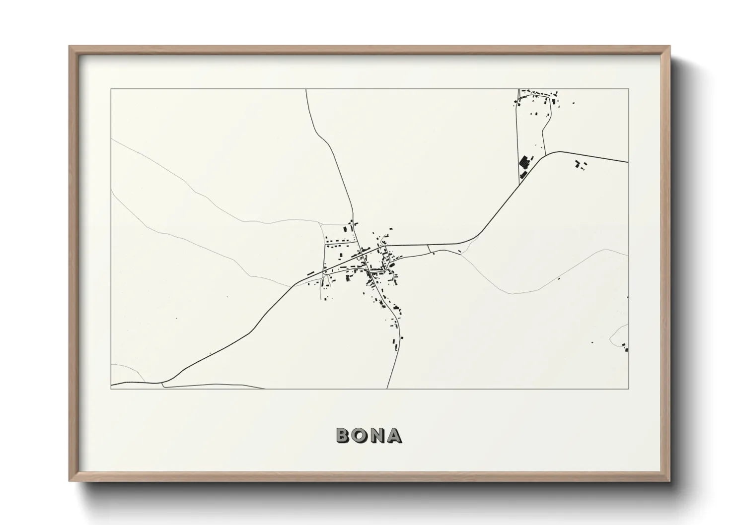 Une affiche de carte sur Bona