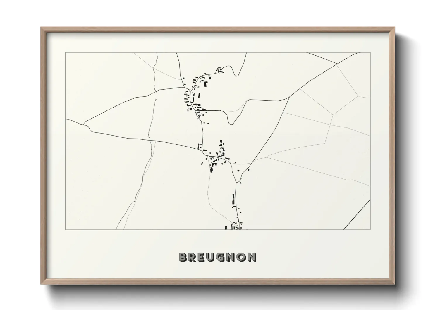 Une affiche de carte sur Breugnon