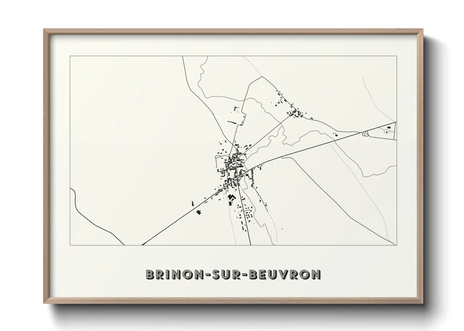 Une affiche de carte sur Brinon-sur-Beuvron