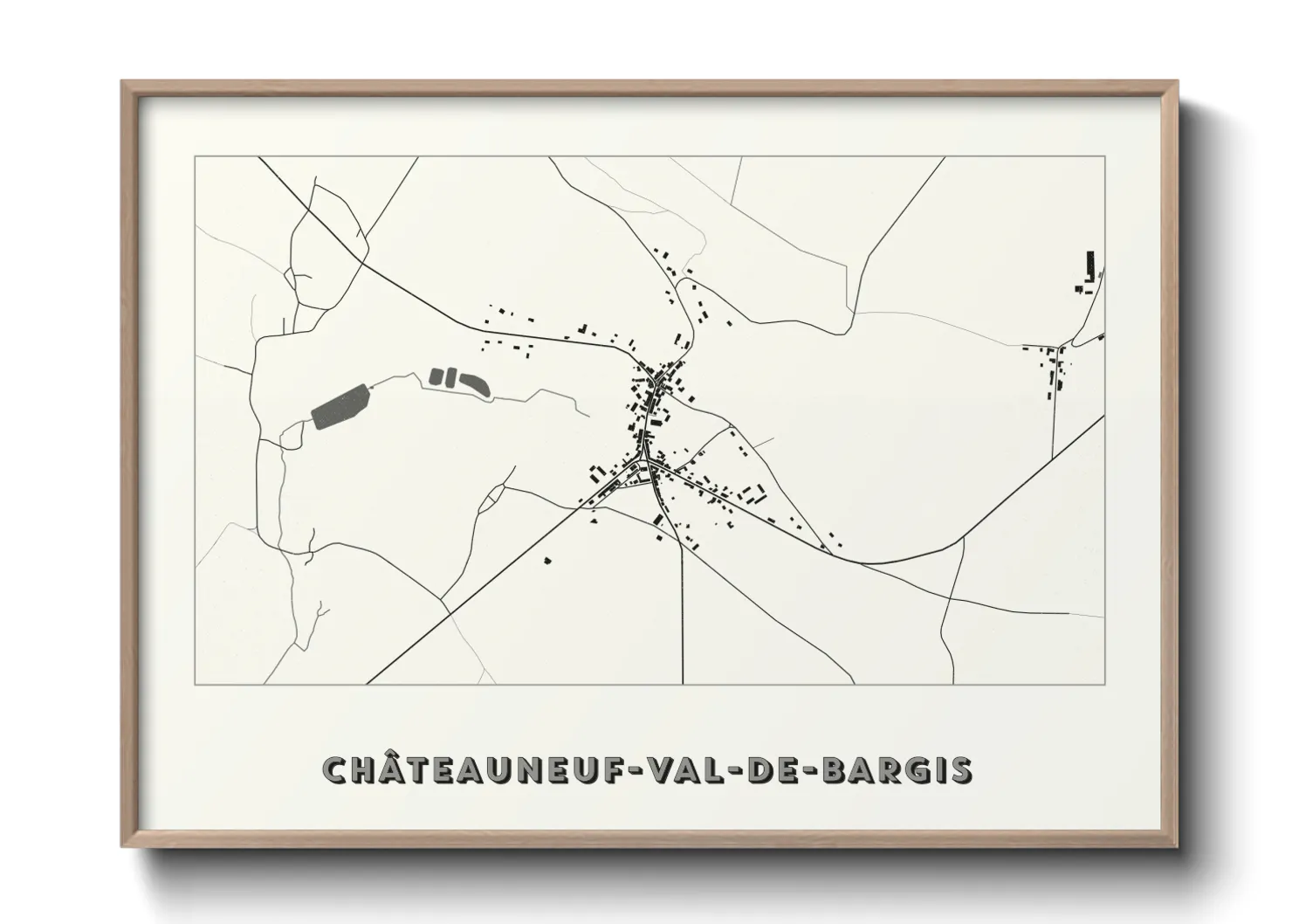 Une affiche de carte sur Châteauneuf-Val-de-Bargis