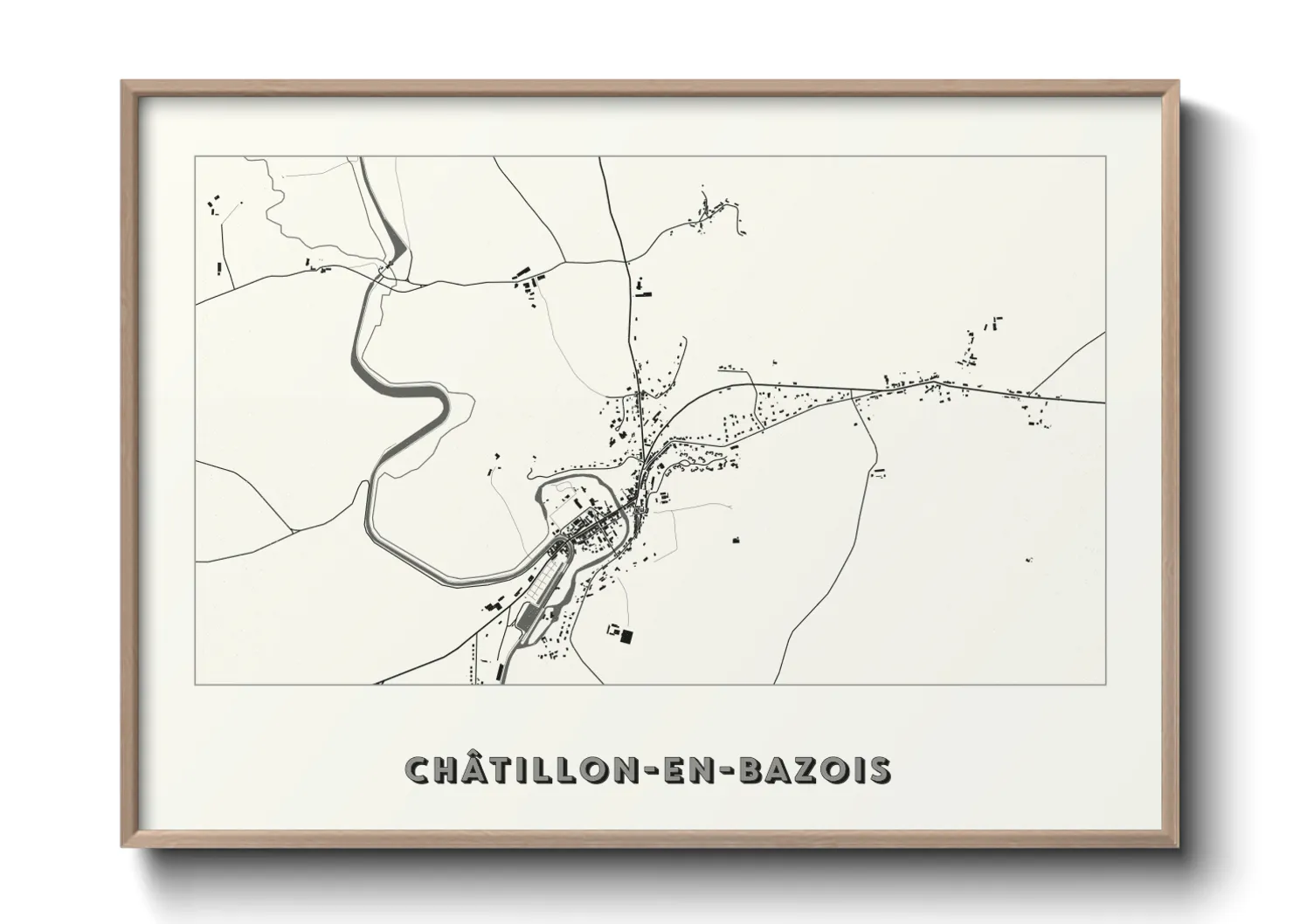 Une affiche de carte sur Châtillon-en-Bazois