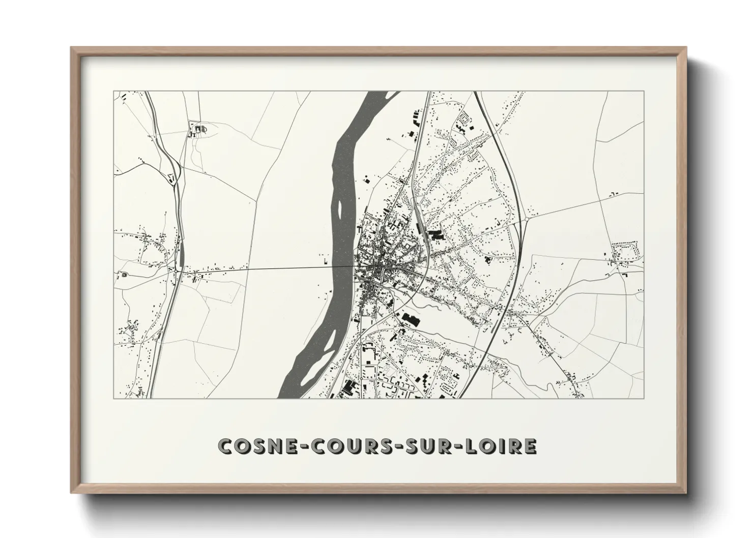 Une affiche de carte sur Cosne-Cours-sur-Loire