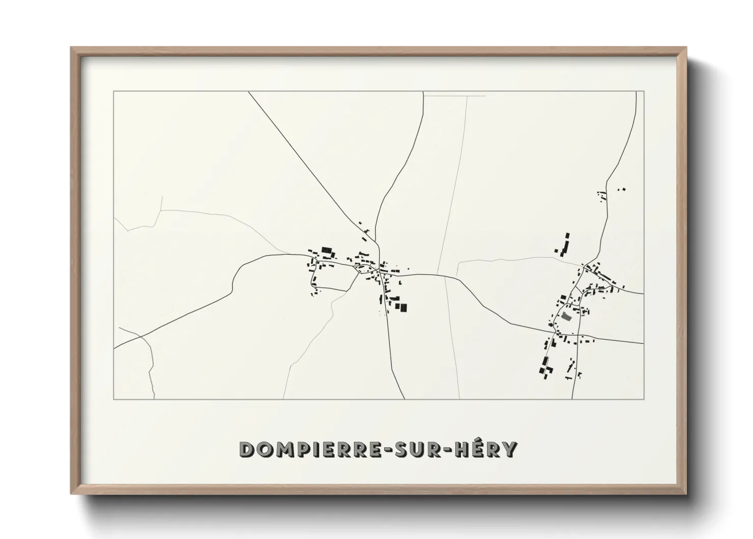 Une affiche de carte sur Dompierre-sur-Héry