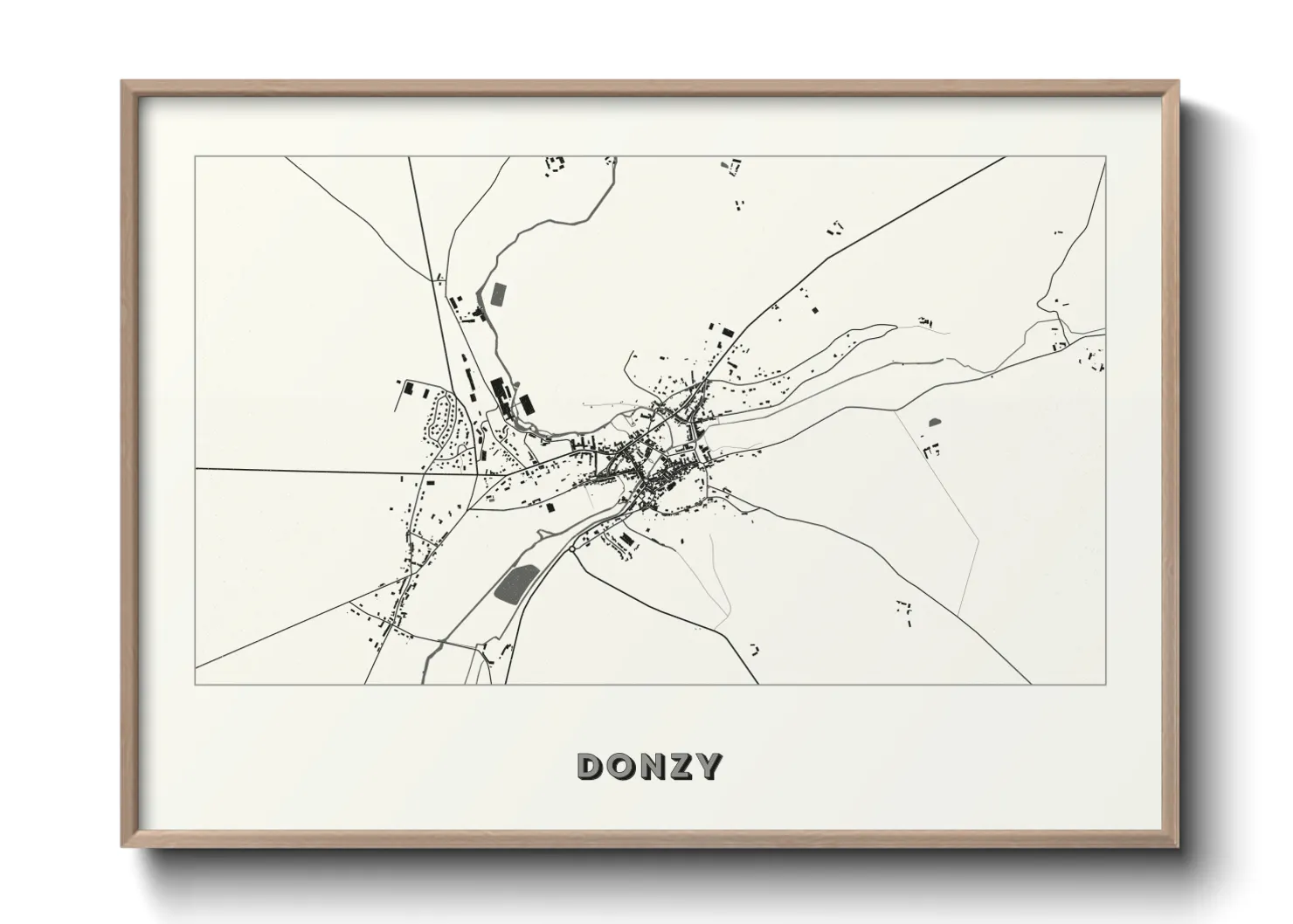 Une affiche de carte sur Donzy