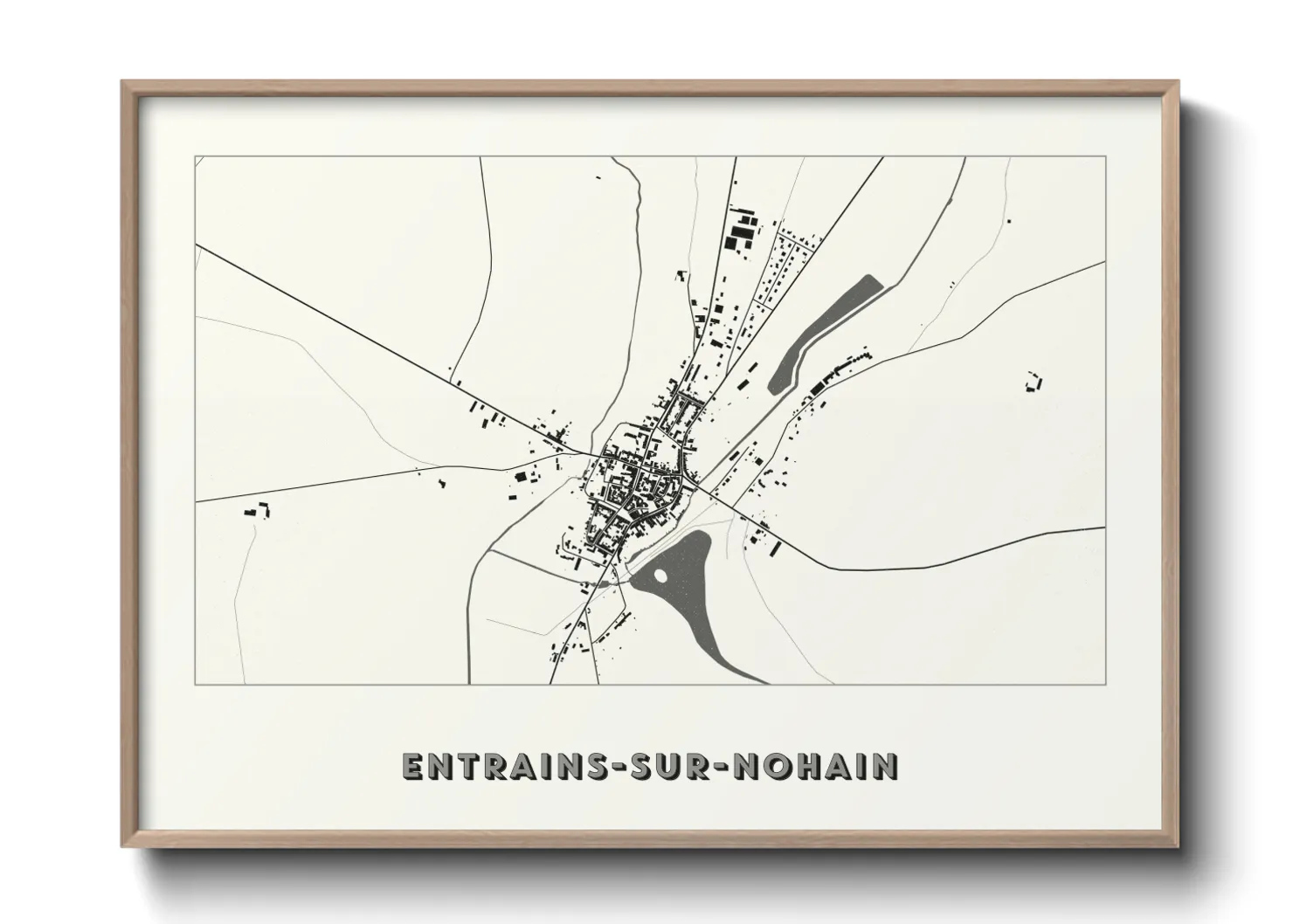 Une affiche de carte sur Entrains-sur-Nohain