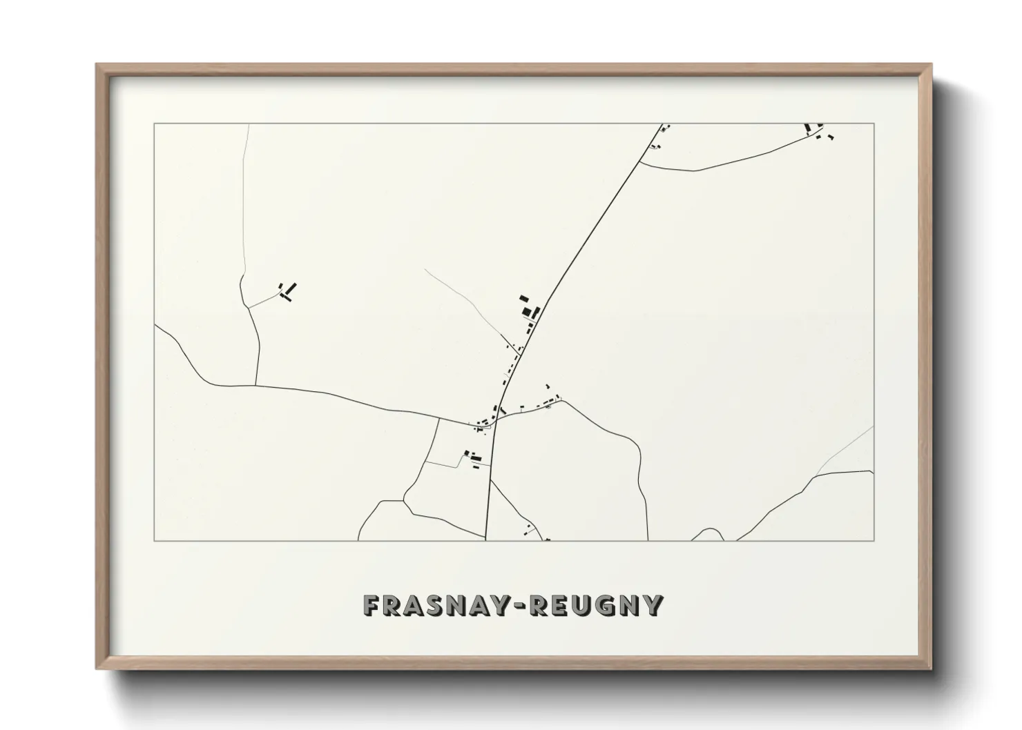 Une affiche de carte sur Frasnay-Reugny