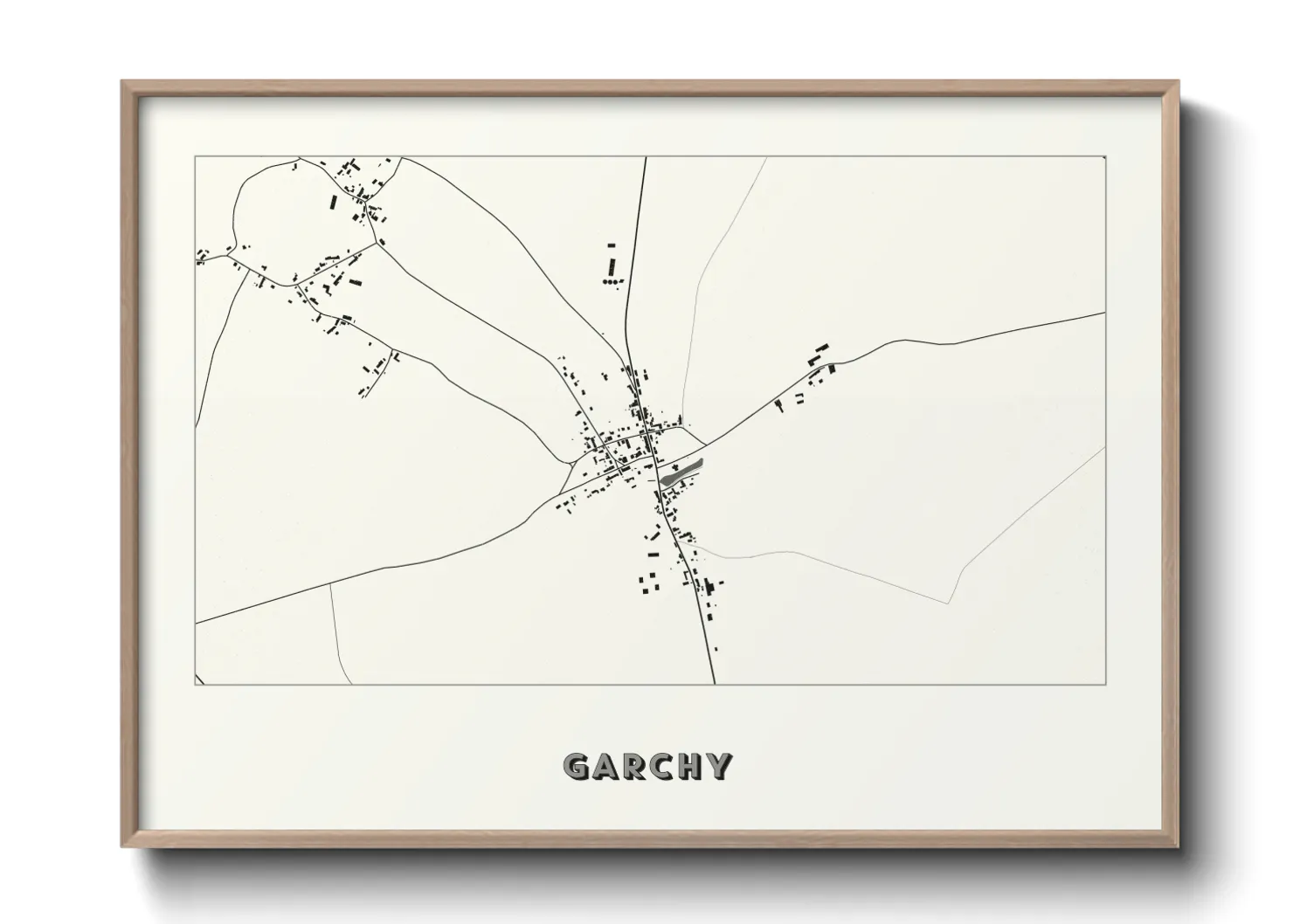 Une affiche de carte sur Garchy