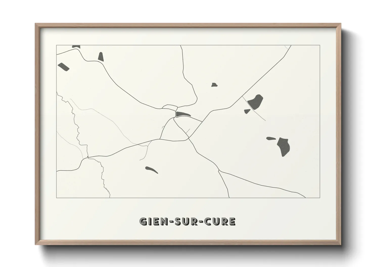 Une affiche de carte sur Gien-sur-Cure