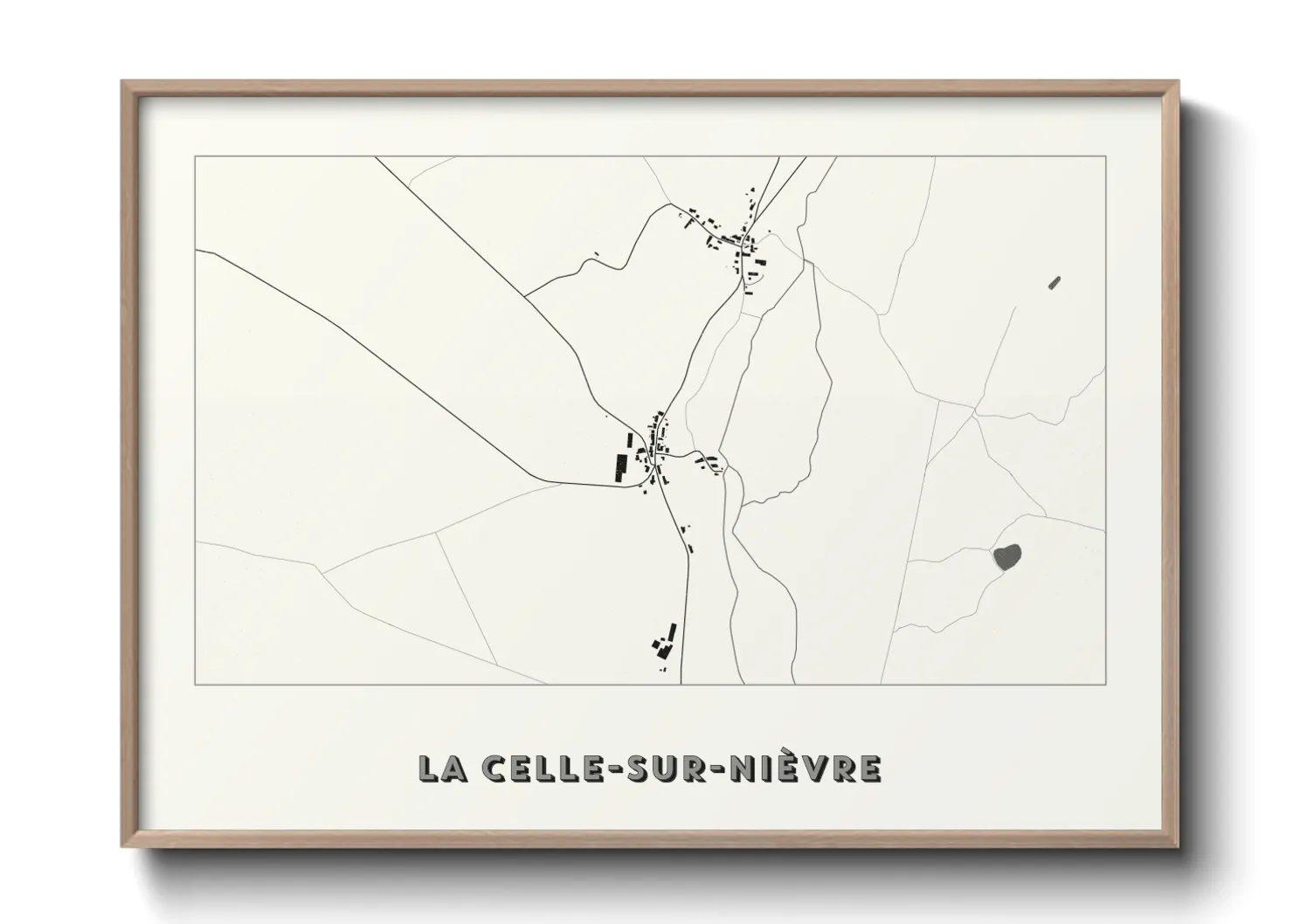 Une affiche de carte sur La Celle-sur-Nièvre