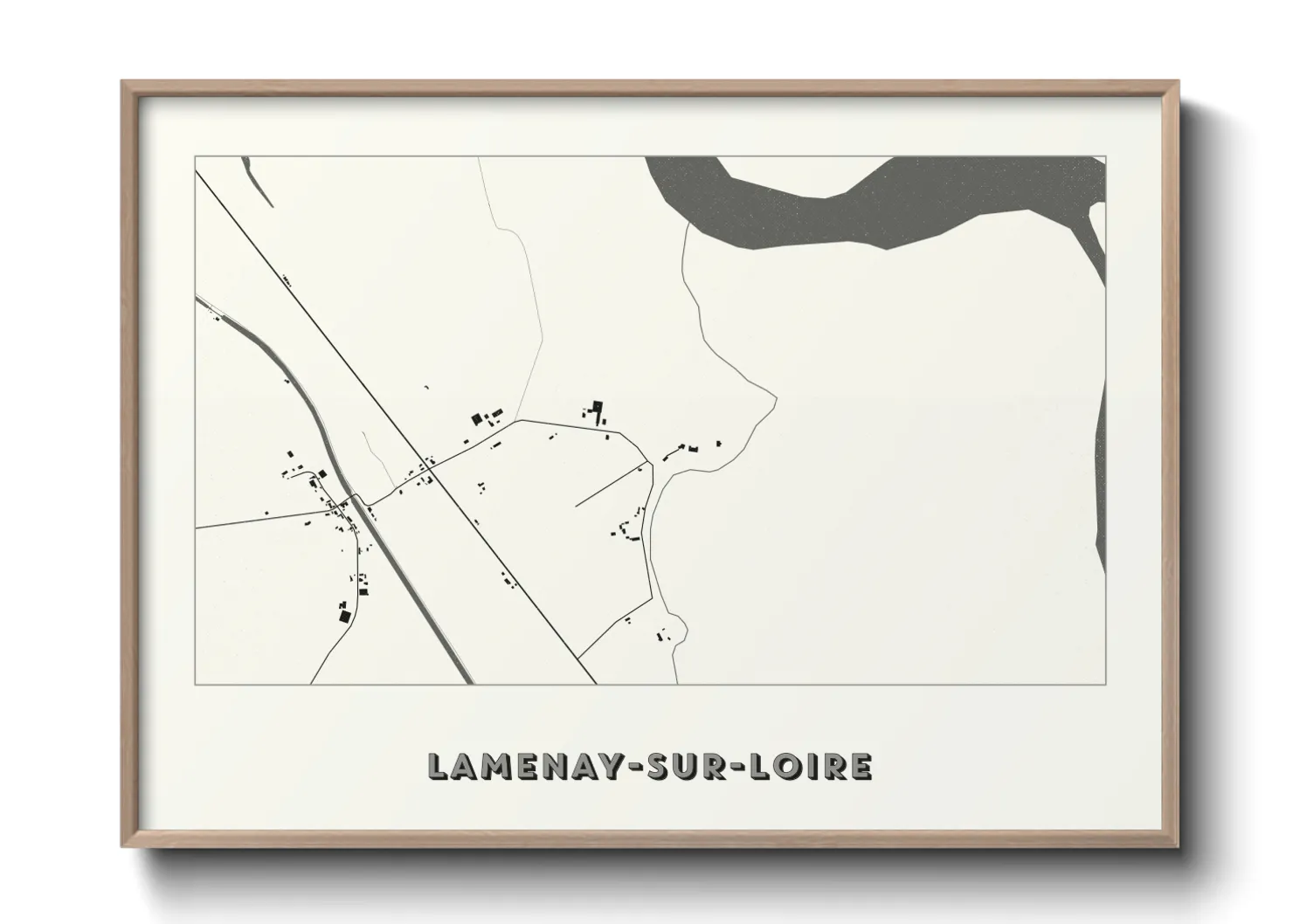 Une affiche de carte sur Lamenay-sur-Loire