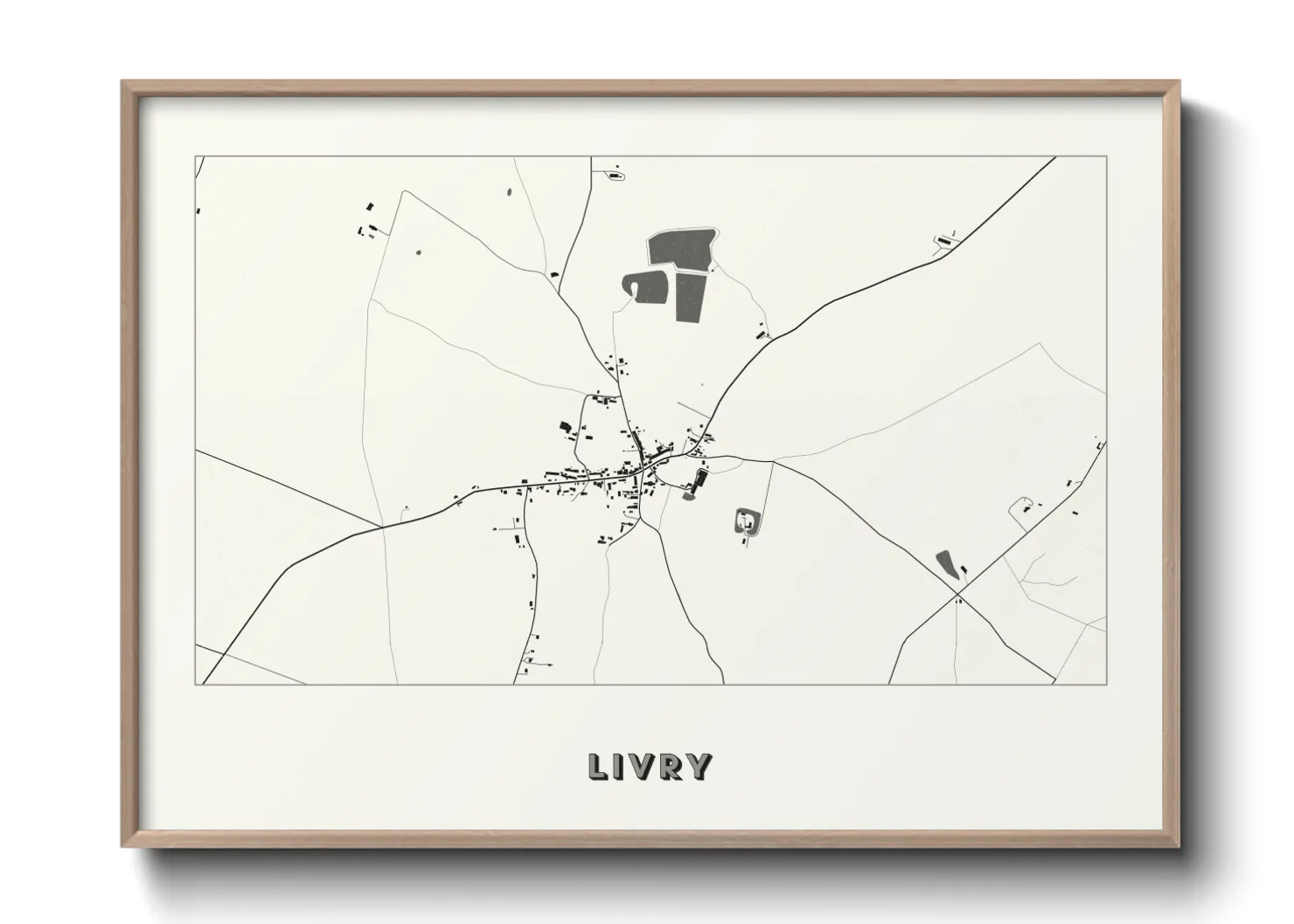 Une affiche de carte sur Livry