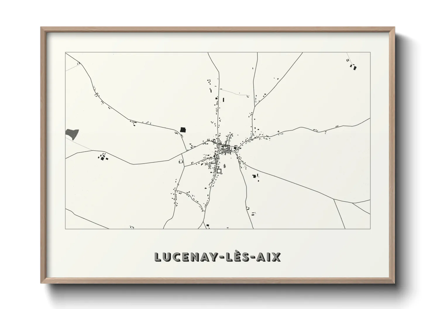 Une affiche de carte sur Lucenay-lès-Aix