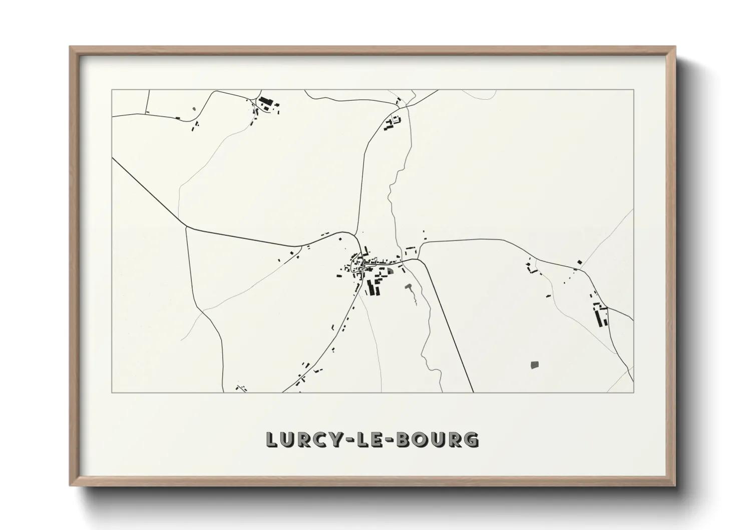 Une affiche de carte sur Lurcy-le-Bourg