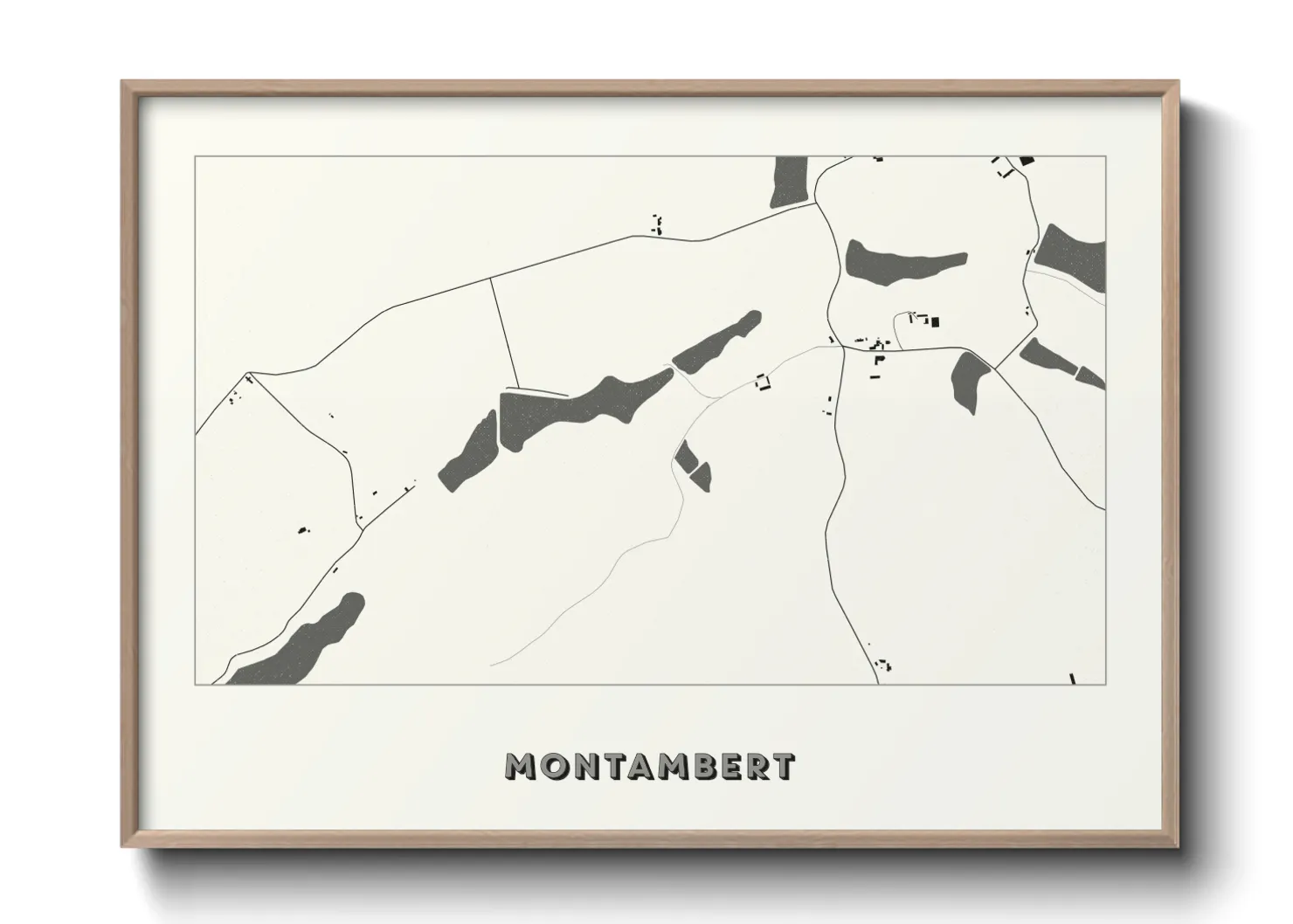 Une affiche de carte sur Montambert