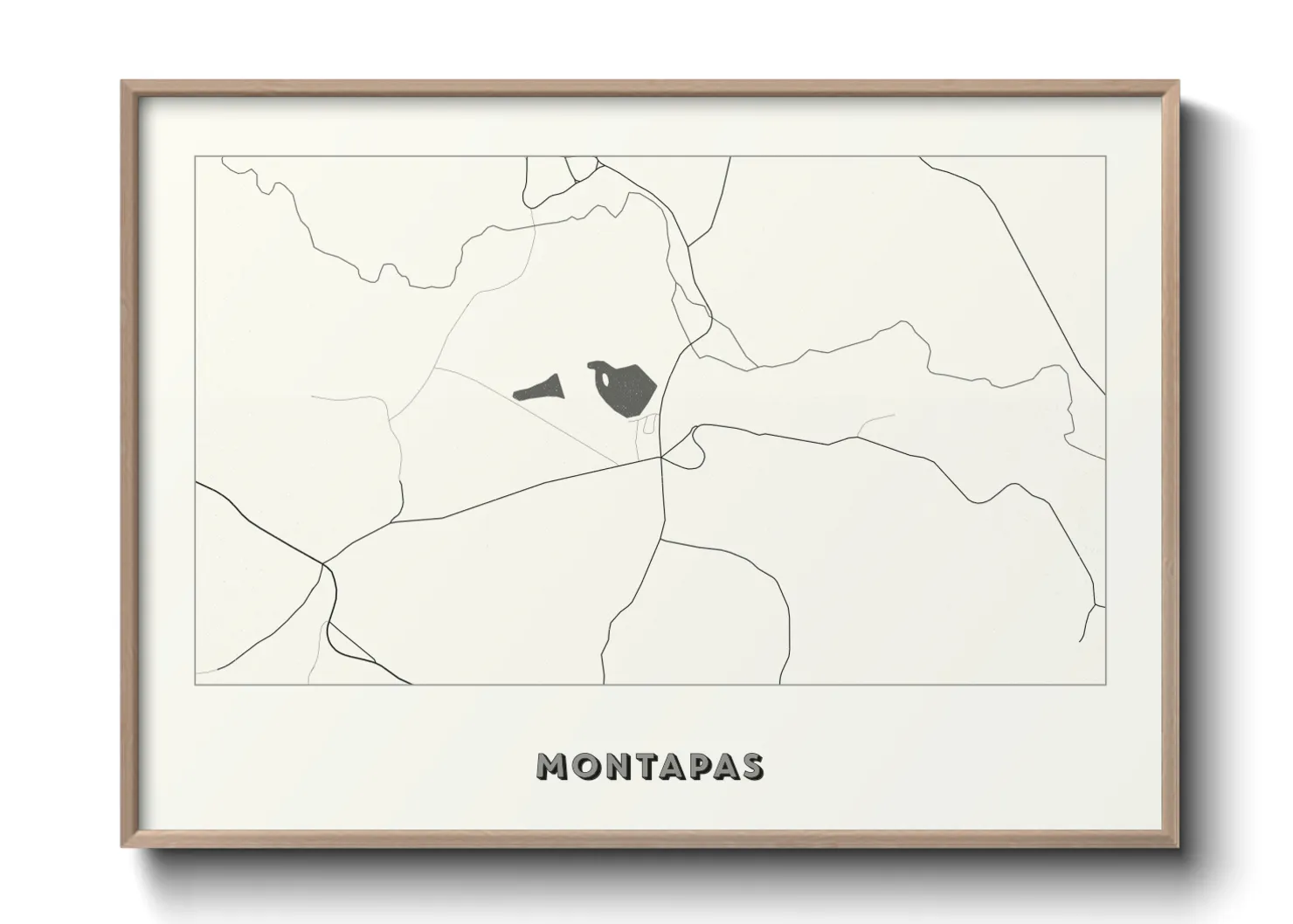 Une affiche de carte sur Montapas