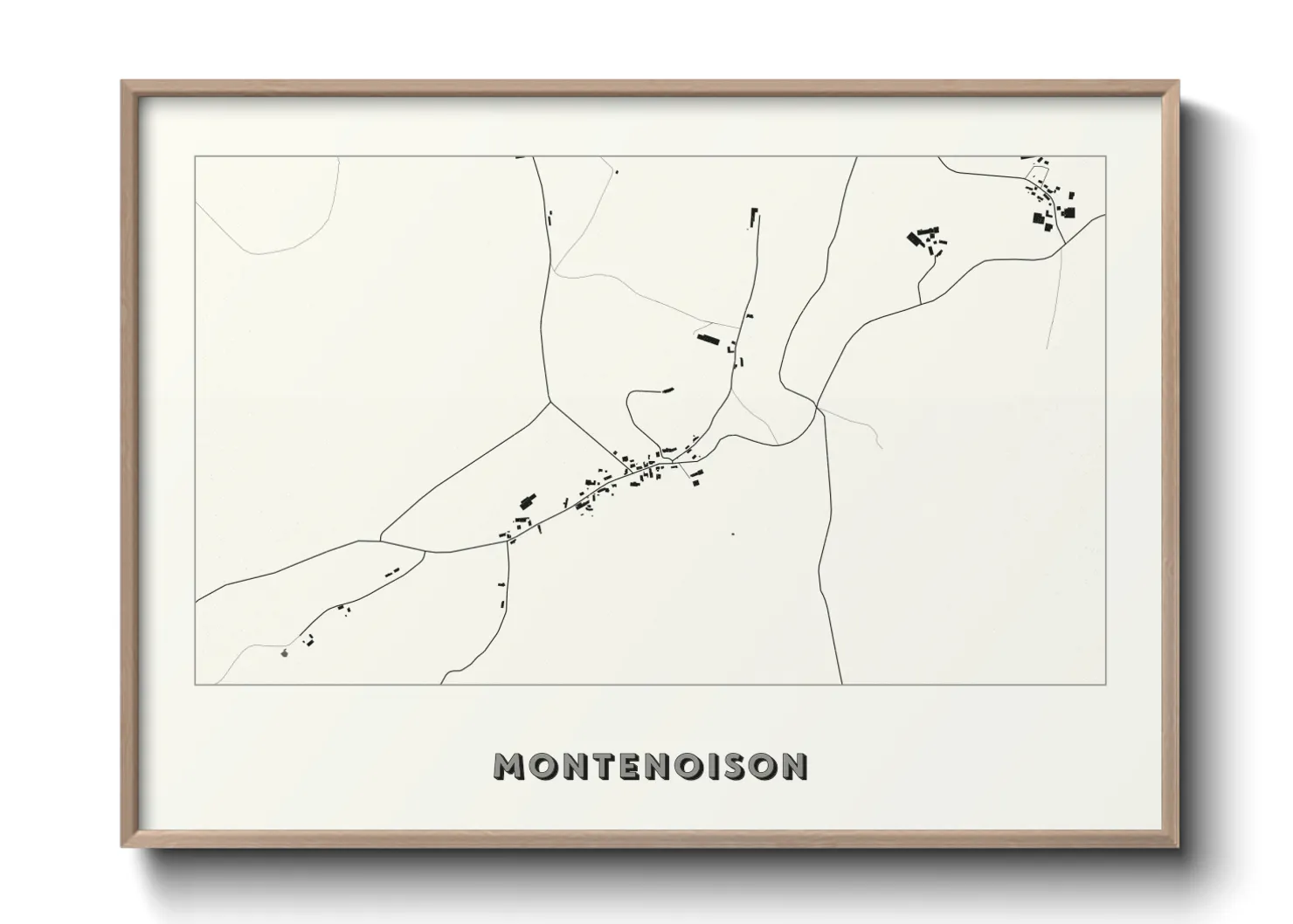 Une affiche de carte sur Montenoison