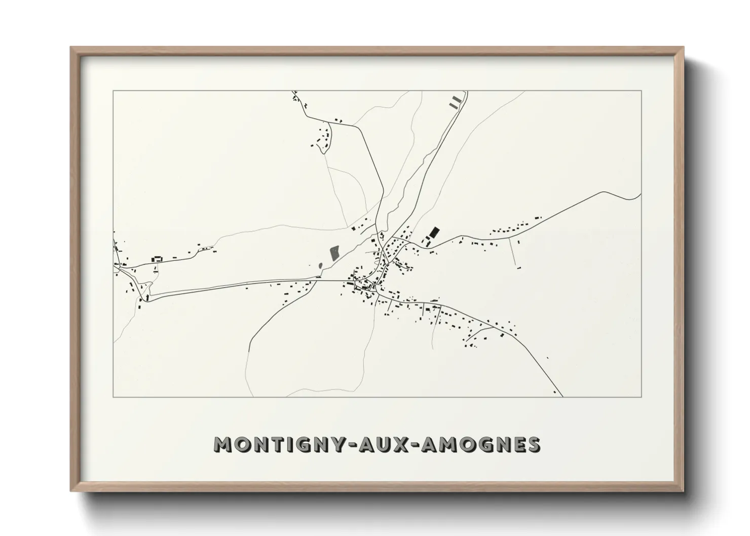 Une affiche de carte sur Montigny-aux-Amognes