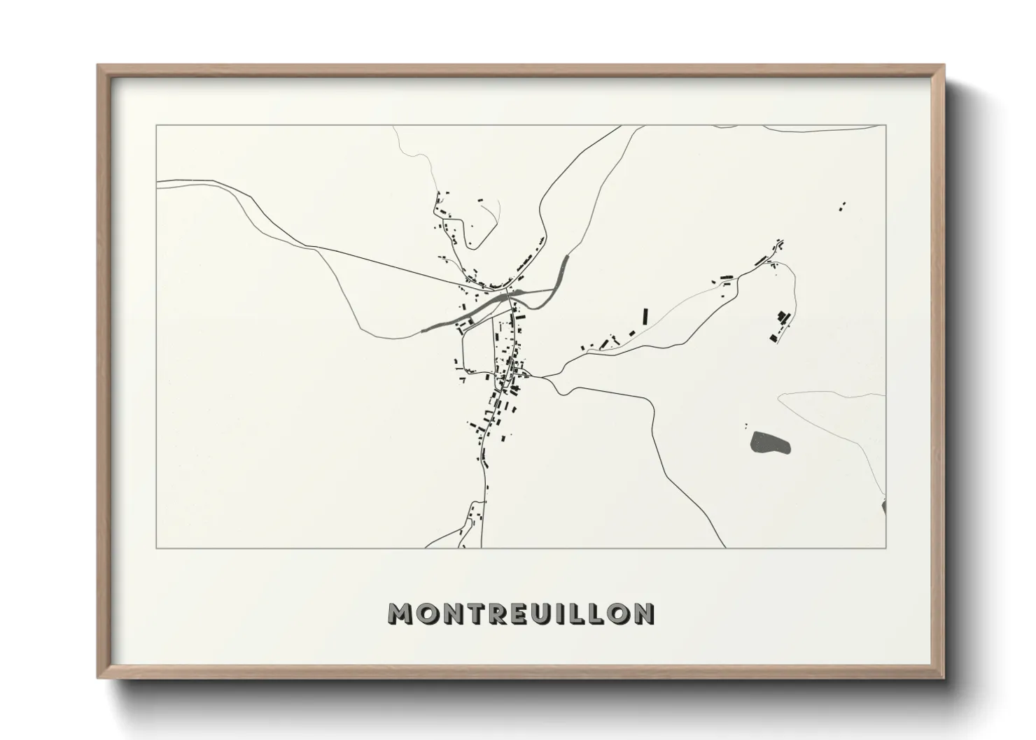 Une affiche de carte sur Montreuillon