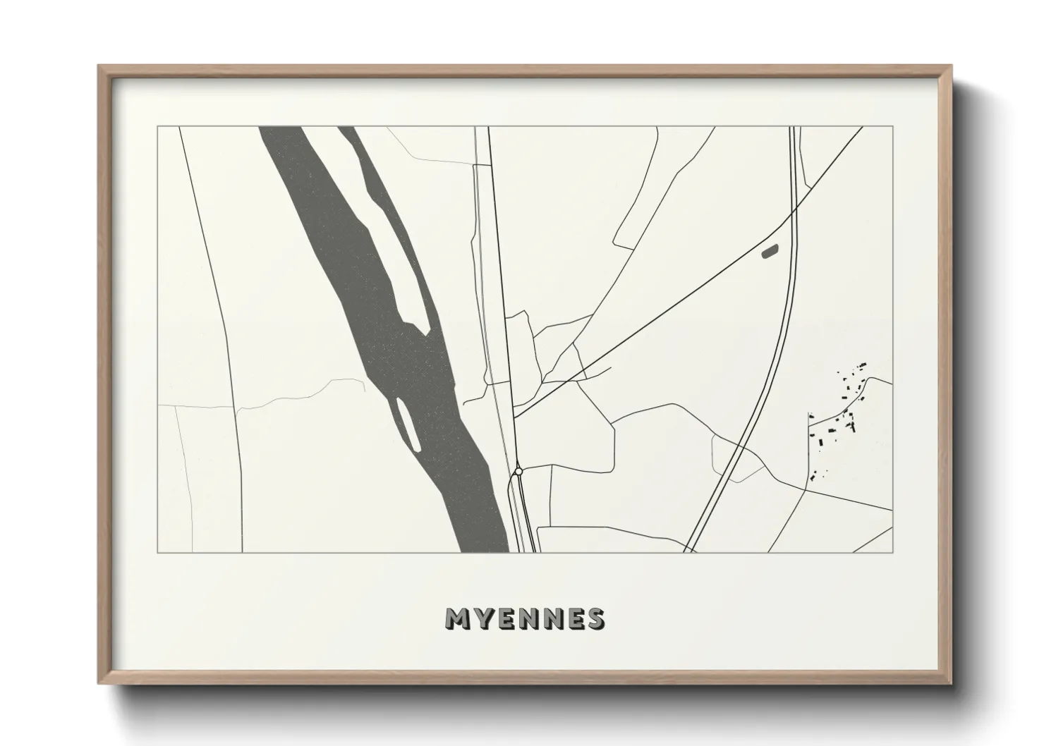 Une affiche de carte sur Myennes