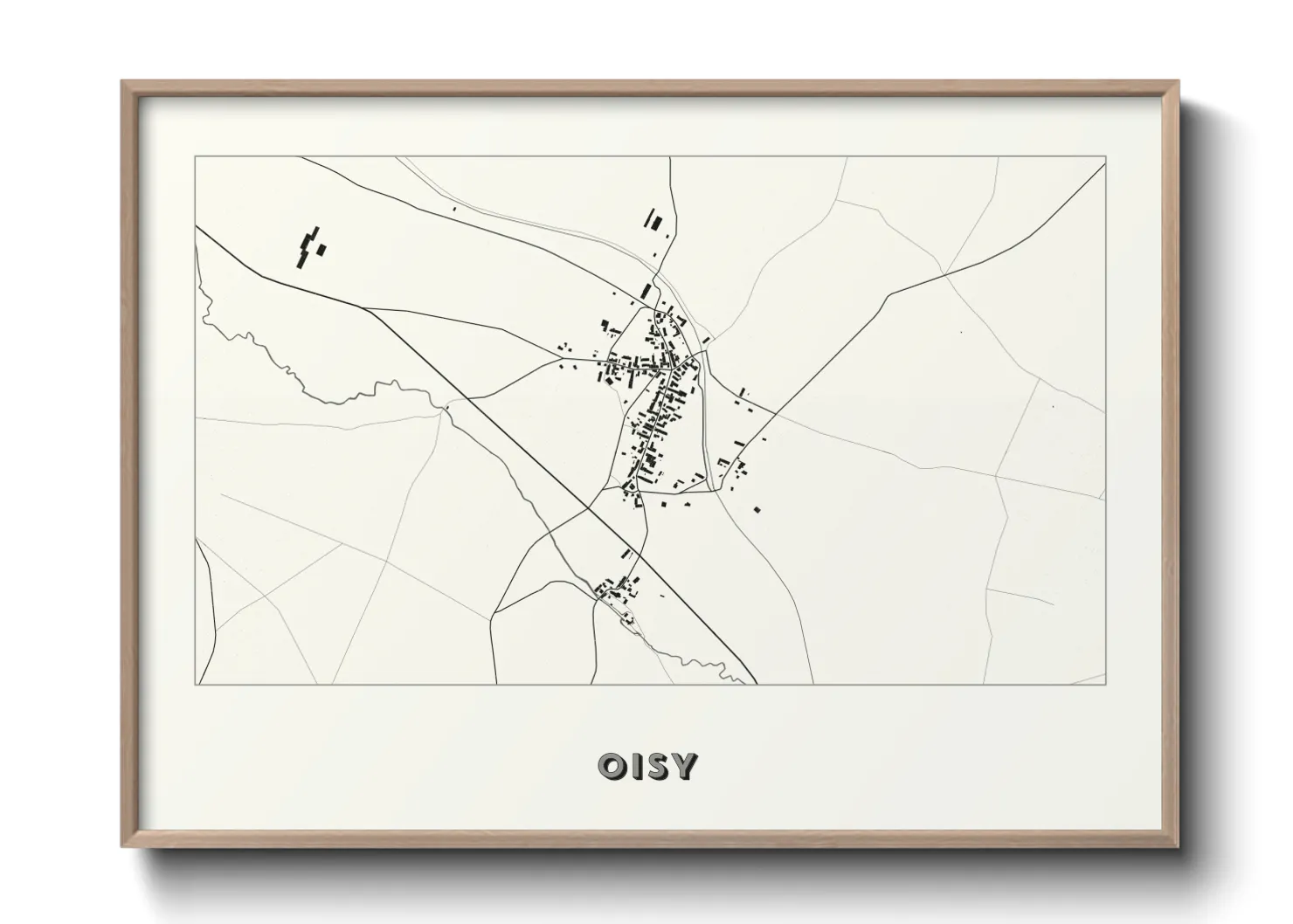 Une affiche de carte sur Oisy