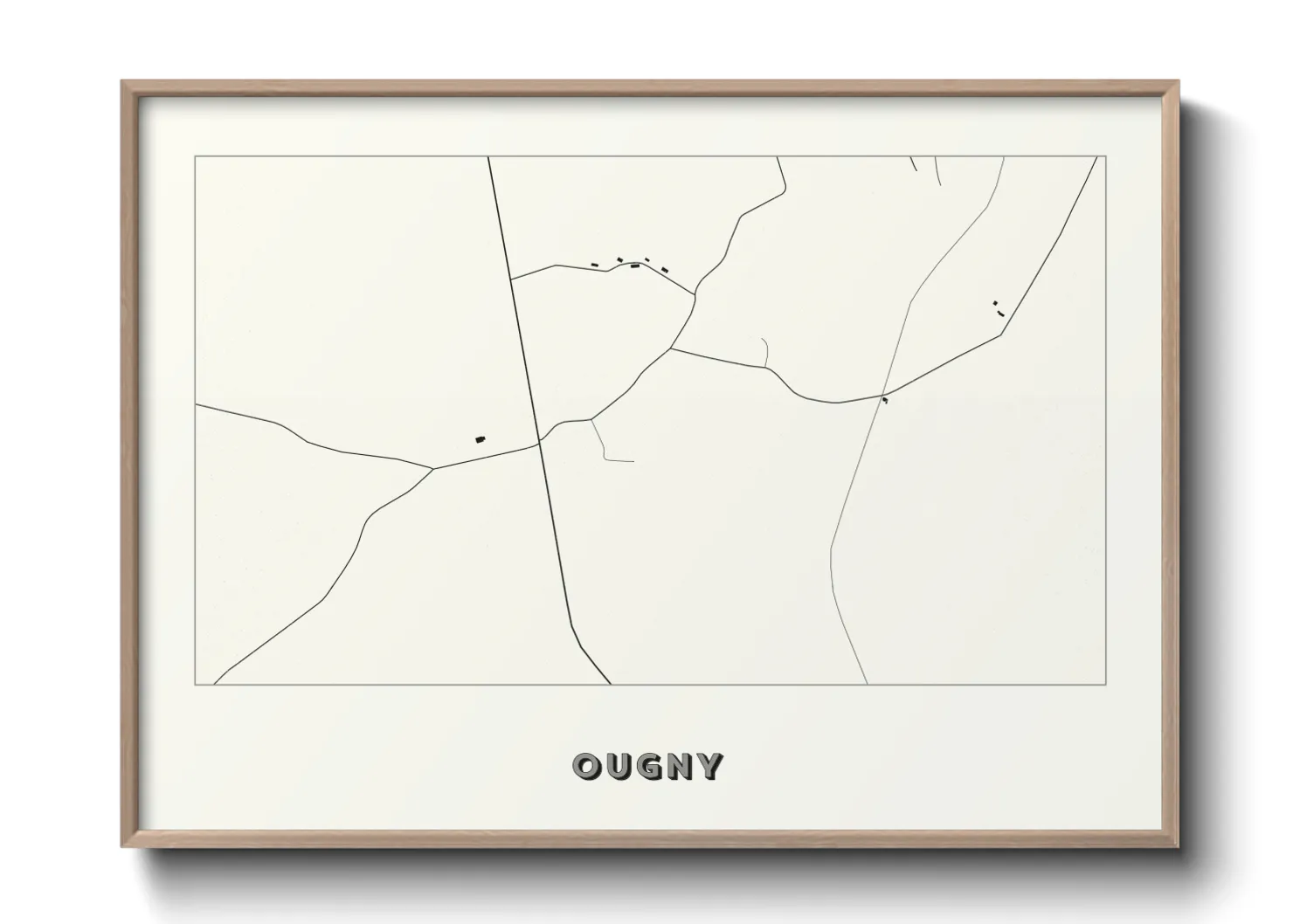 Une affiche de carte sur Ougny