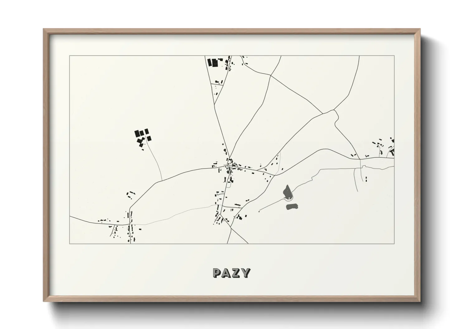 Une affiche de carte sur Pazy