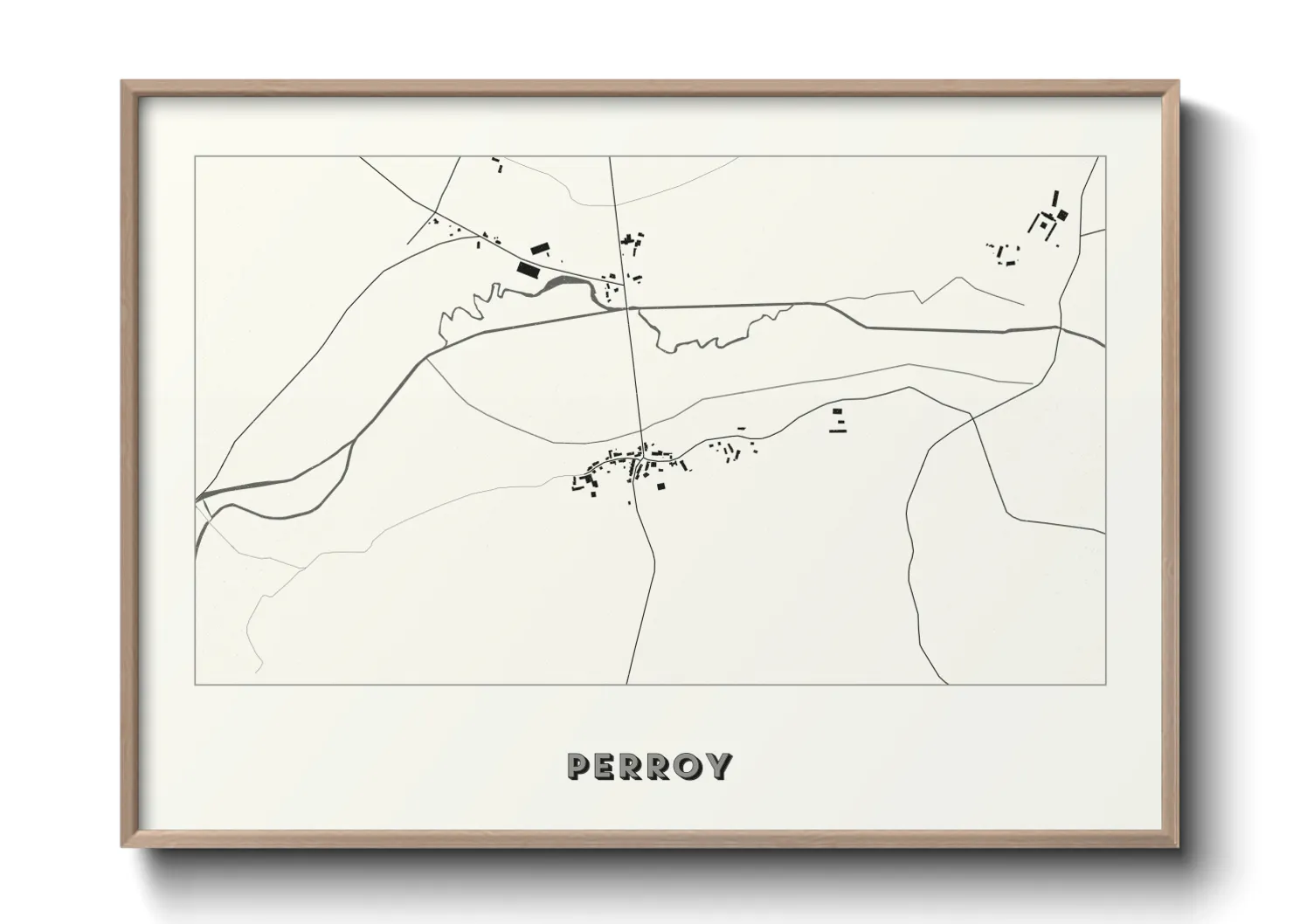 Une affiche de carte sur Perroy
