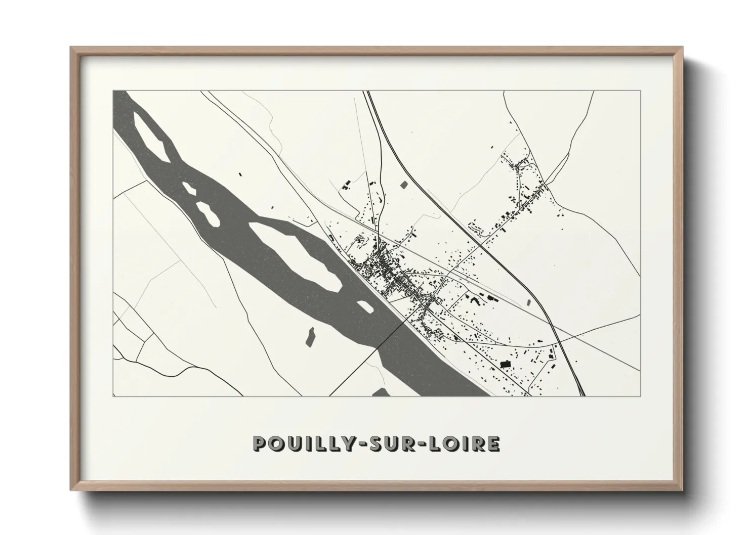 Une affiche de carte sur Pouilly-sur-Loire
