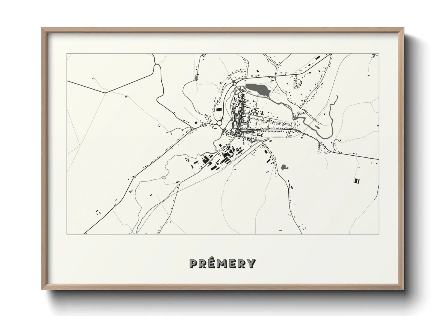 Une affiche de carte sur Prémery