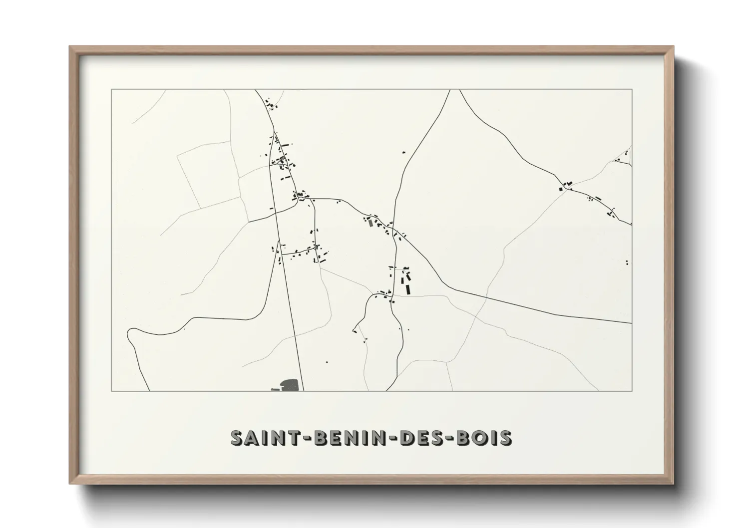 Une affiche de carte sur Saint-Benin-des-Bois