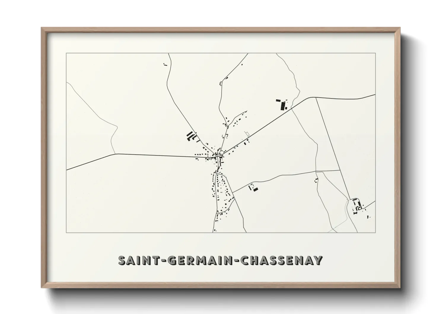 Une affiche de carte sur Saint-Germain-Chassenay